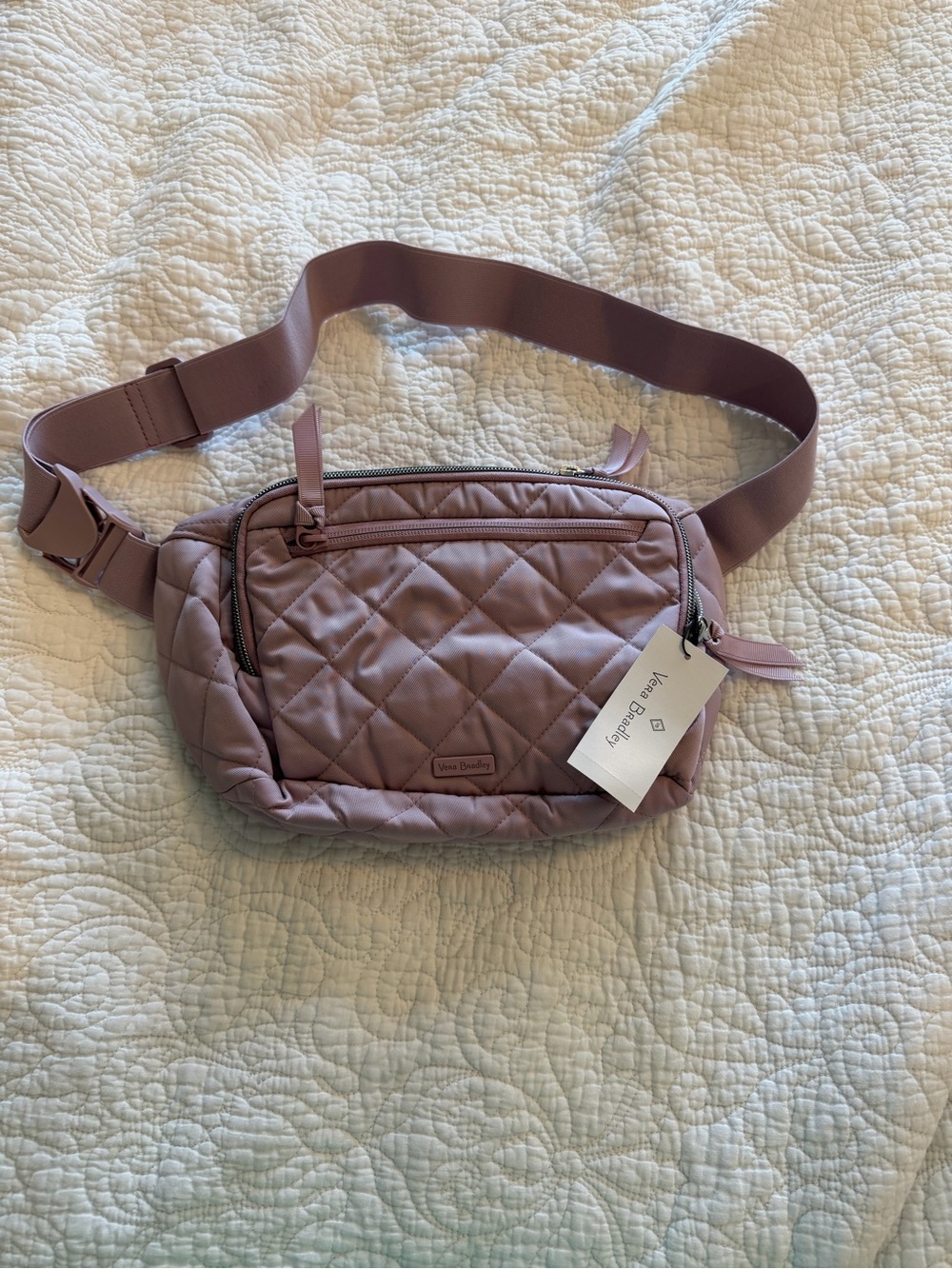 Vera Bradley Quilted Dusty Rose Crossbody Waist Bag